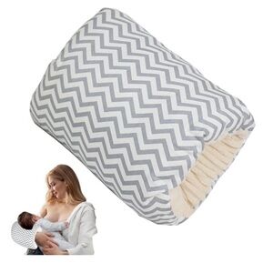 Chevron Gray and Cream Baby Pillow